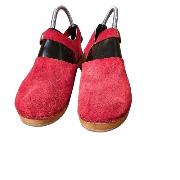 Red Suede Women's Mules & Clogs - Picture 4 of 7